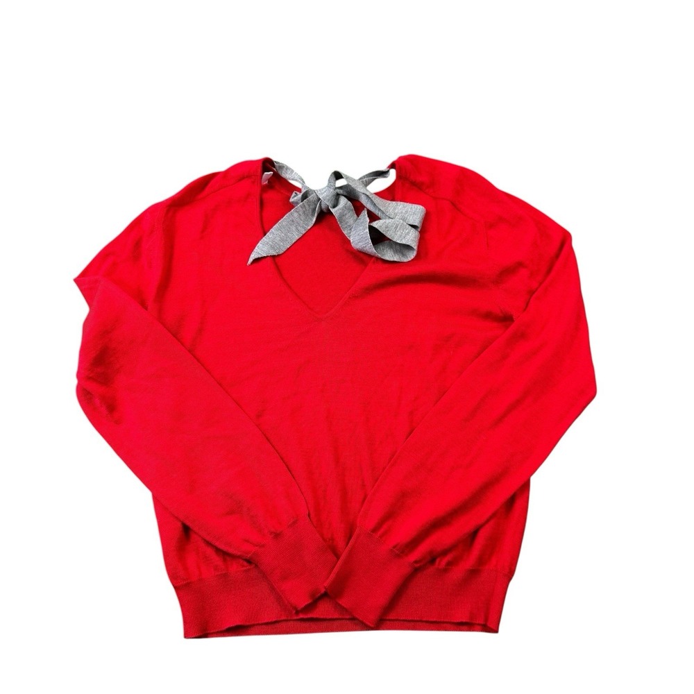 Eleventy Red Tie Back Wool Silk Sweater Women's Size Small 980MA0428 NWT